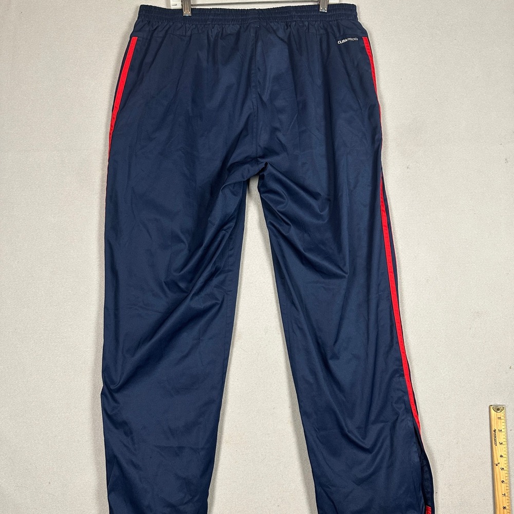 Adidas Track Pants Mens XL ClimaProof Climalite Navy Blue Red Striped Athletic